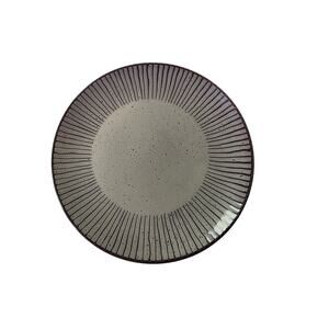 OVER AND BACK Cream Brown Swirl Back to Origins 8.25" Salad Plates Set of 2